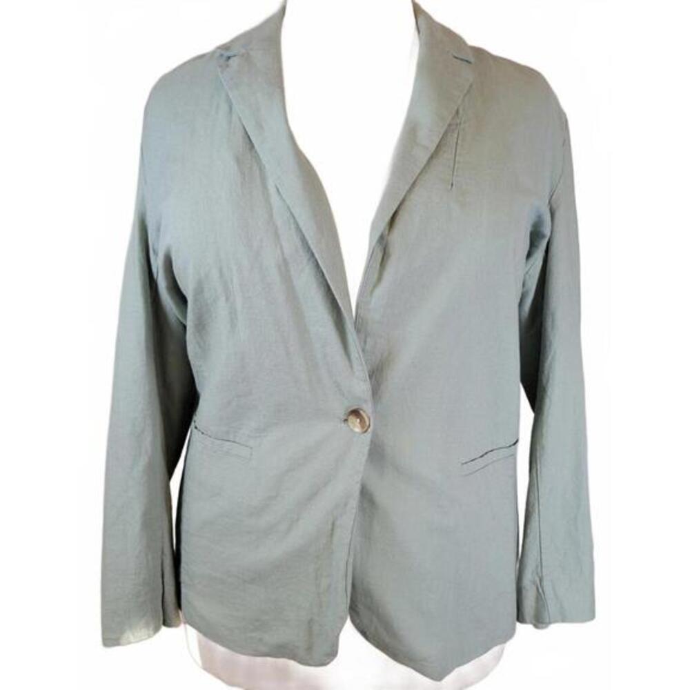 A New Day Sage Linen Blend One Button Blazer Size XXL
